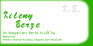 kileny berze business card